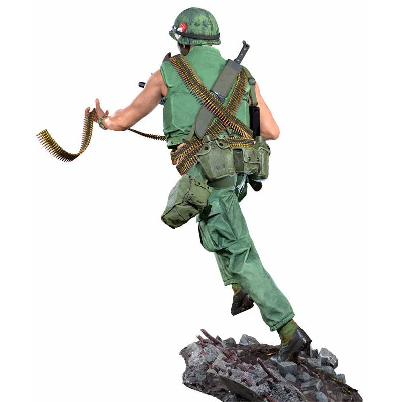 1/35 WWII US Machine Gunner with Ammo Belts, Resin Model Figure Kit, Unassembled and Unpainted
