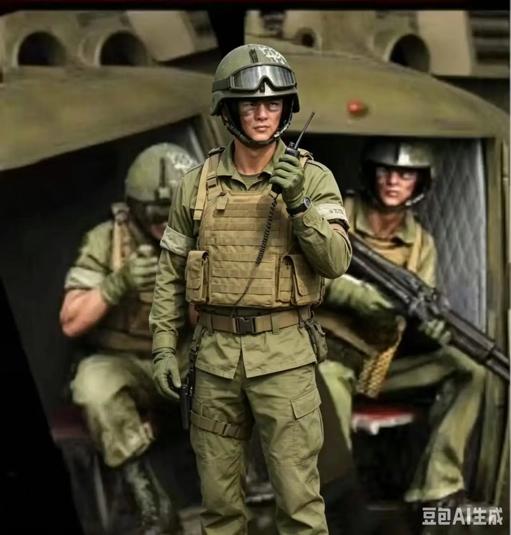 1/35 Modern Tactical Infantryman Crouching, 2 Figures, Resin Model Figure Kit, Unassembled and Unpainted