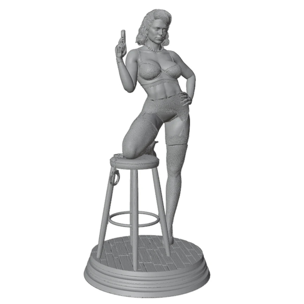 1/24 Armed Pin-up, Resin Model Figure Kit, Unassembled and Unpainted