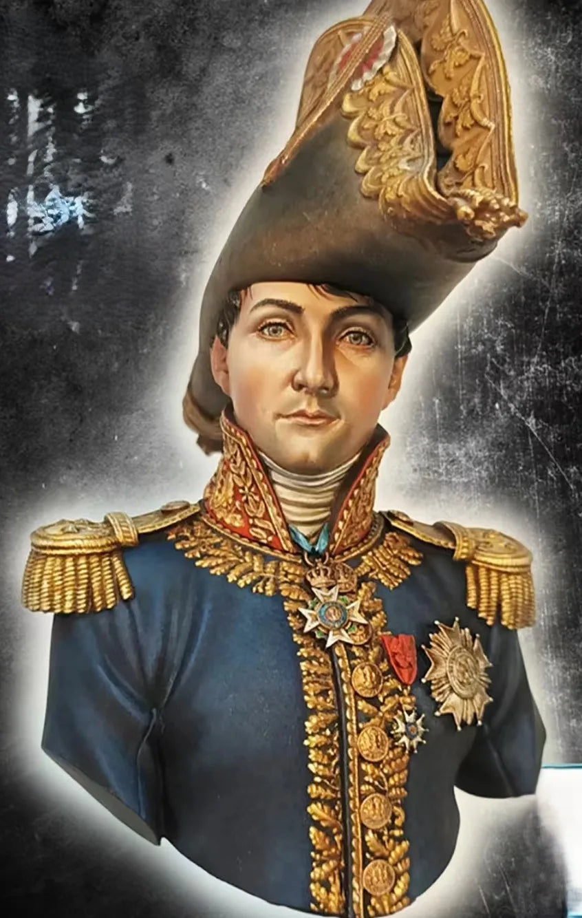 1/10 Napoleonic French General in Bicorne Hat, Resin Model Bust Kit, Unassembled and Unpainted