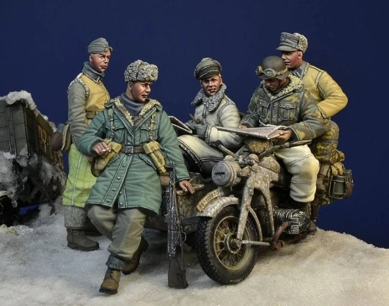 1/35 WWII German Mountain Troops, 5 Figures, Resin Model Figure Kit, Unassembled and Unpainted