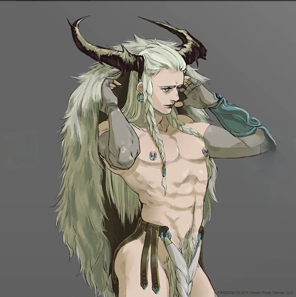 Horned Demon Warrior, Resin Model Figure Kit, Fantasy Theme, Unassembled and Unpainted