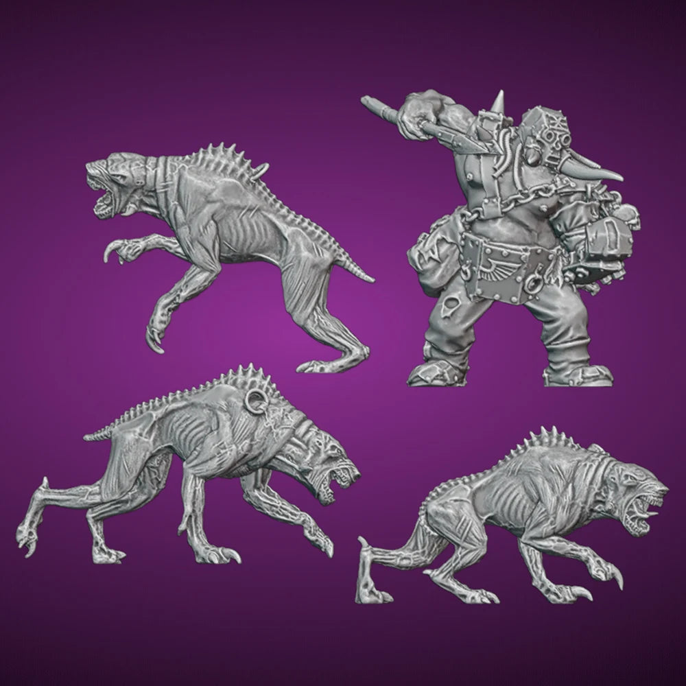 1/24 Werewolf Warrior Team, 6 Figures, Resin Model Figure Kit, Fantasy Theme, Unassembled and Unpainted