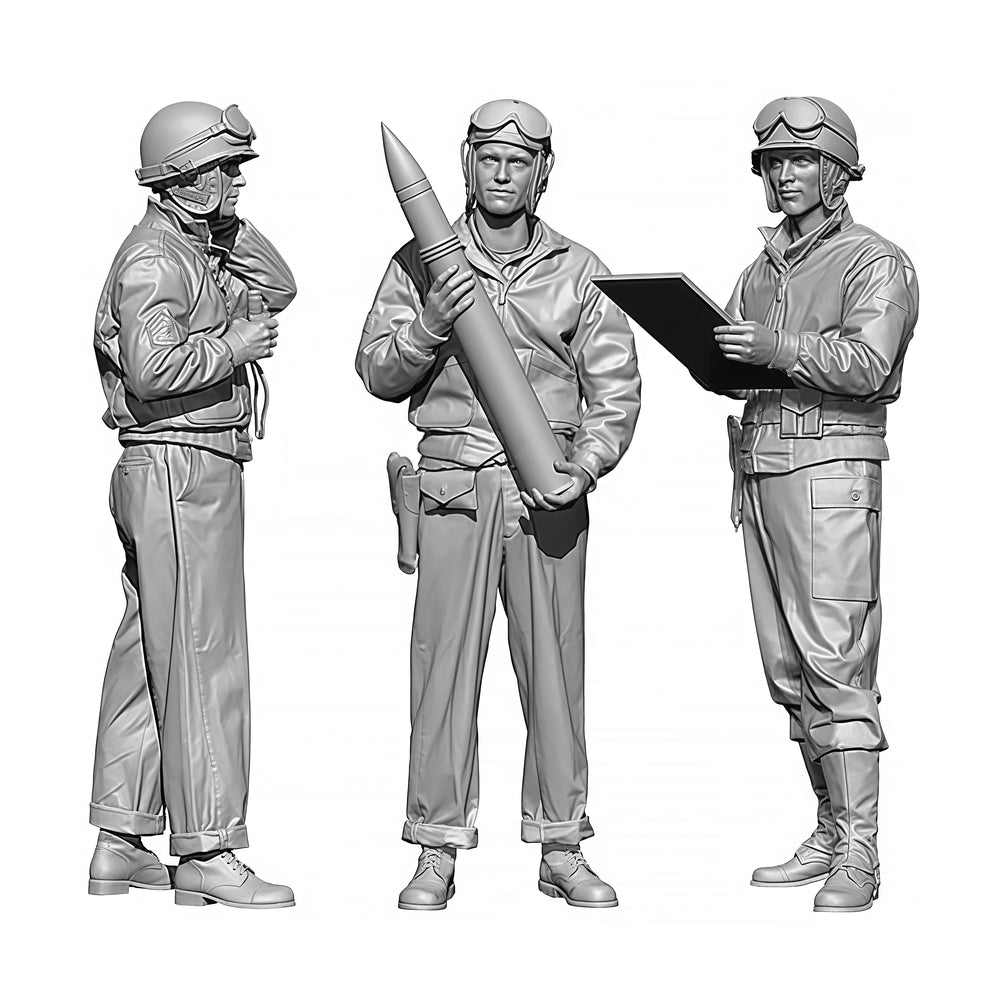 1/35 WWII German Ammunition Handler with Artillery Shell, Resin Model Figure Kit, Unassembled and Unpainted