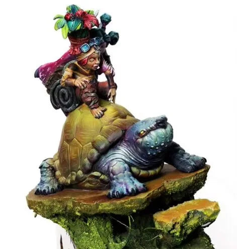 1/24 With Magical Creatures, 4 Figures, Resin Model Diorama Kit, Fantasy Theme, Unassembled and Unpainted