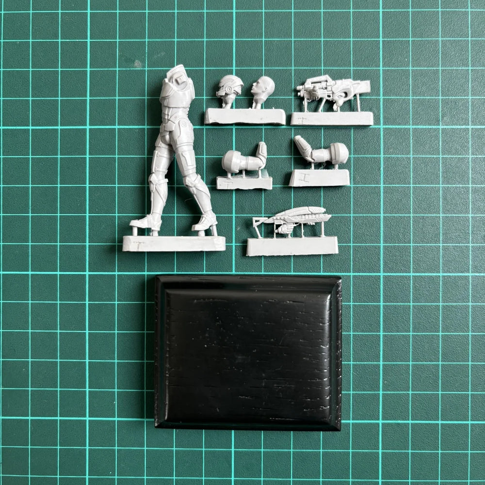 54mm Armored Soldier, Resin Model Figure Kit, Sci-Fi Theme, Unassembled and Unpainted