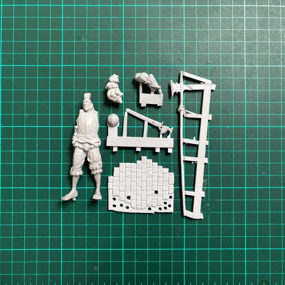 1/24 Medieval European Soldiers with Polearms, 4 Figures, Resin Model Figure Kit, Unassembled and Unpainted