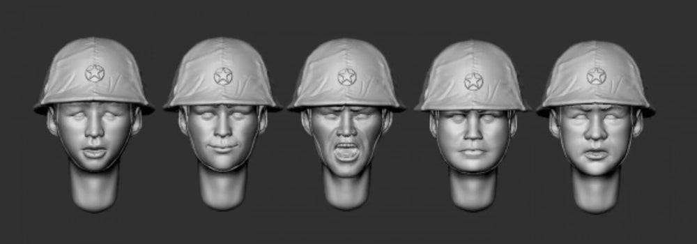 1/35 WWII German Soldier Heads with Stahlhelm, 5 Figures, Resin Model Figure Kit, Unassembled and Unpainted