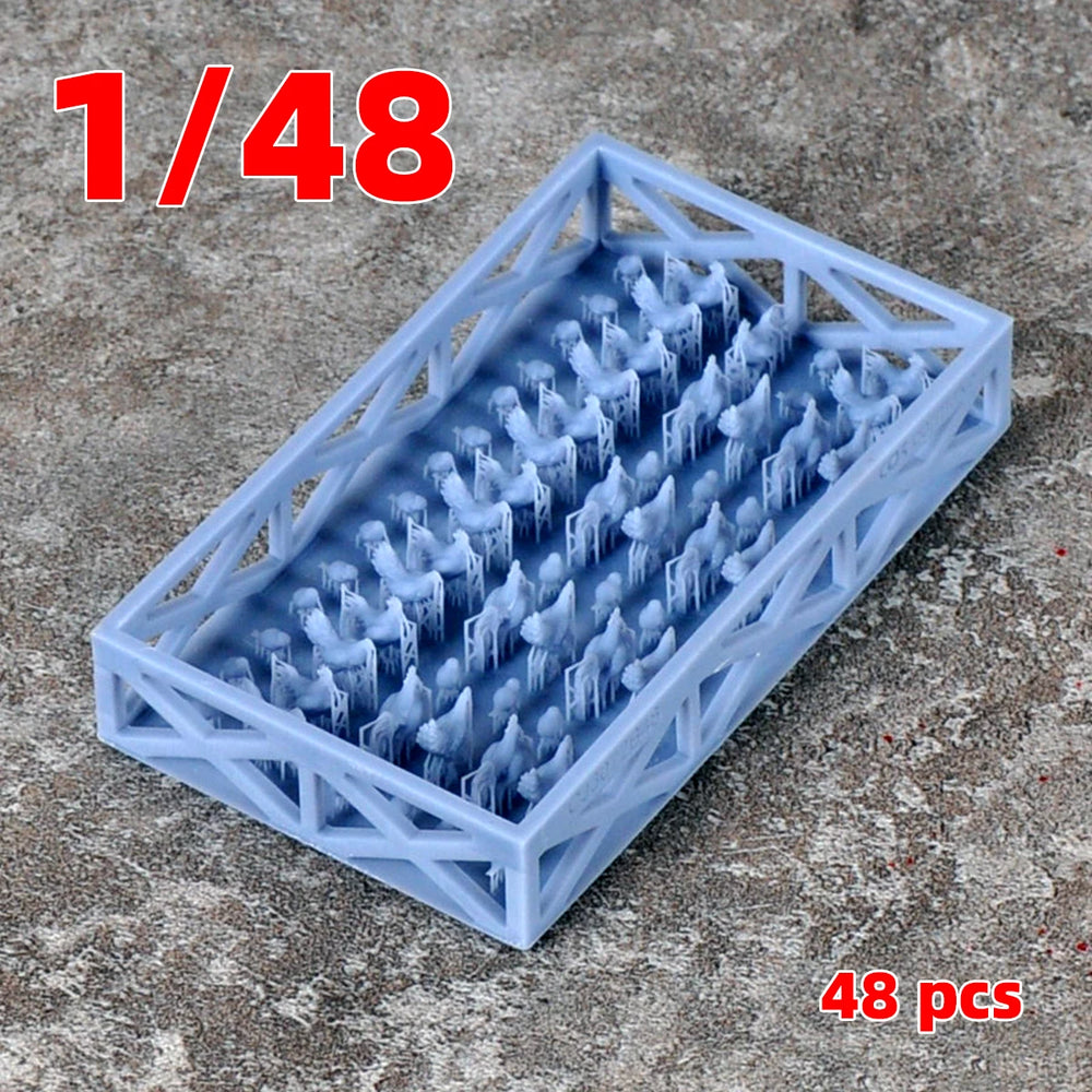 1/35 Farm Poultry Animals, 5 Figures, Resin Model Creature Kit, Wildlife Theme, Unassembled and Unpainted
