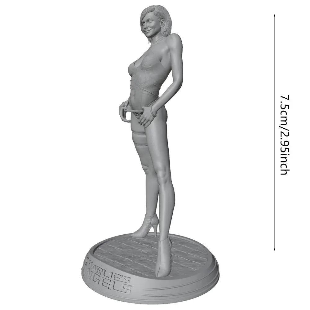 75mm Confident Woman in Wide Stance, Resin Model Figure Kit, Historical Theme, Unassembled and Unpainted