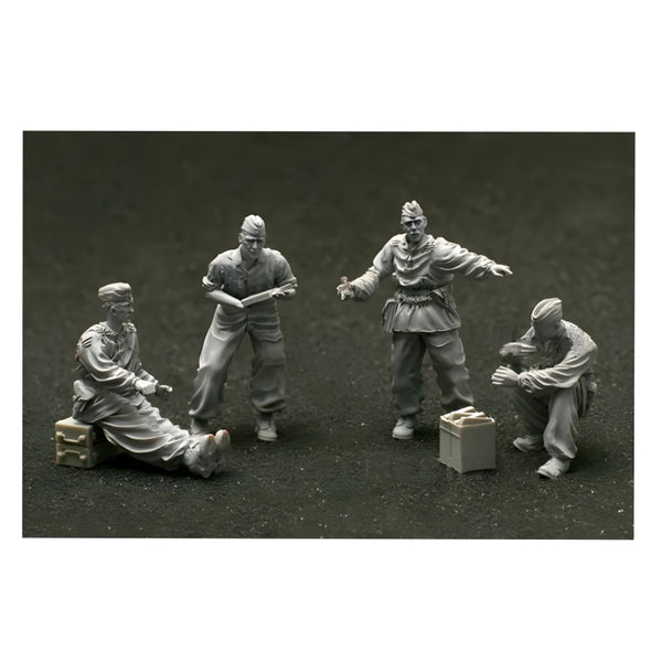 1/35 WWII German 2cm Flak Crew, 4 Figures, Resin Model Figure Kit, Unassembled and Unpainted