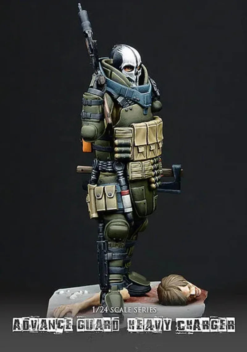 1/24 Modern Armored Tactical Soldier, Resin Model Figure Kit, Unassembled and Unpainted