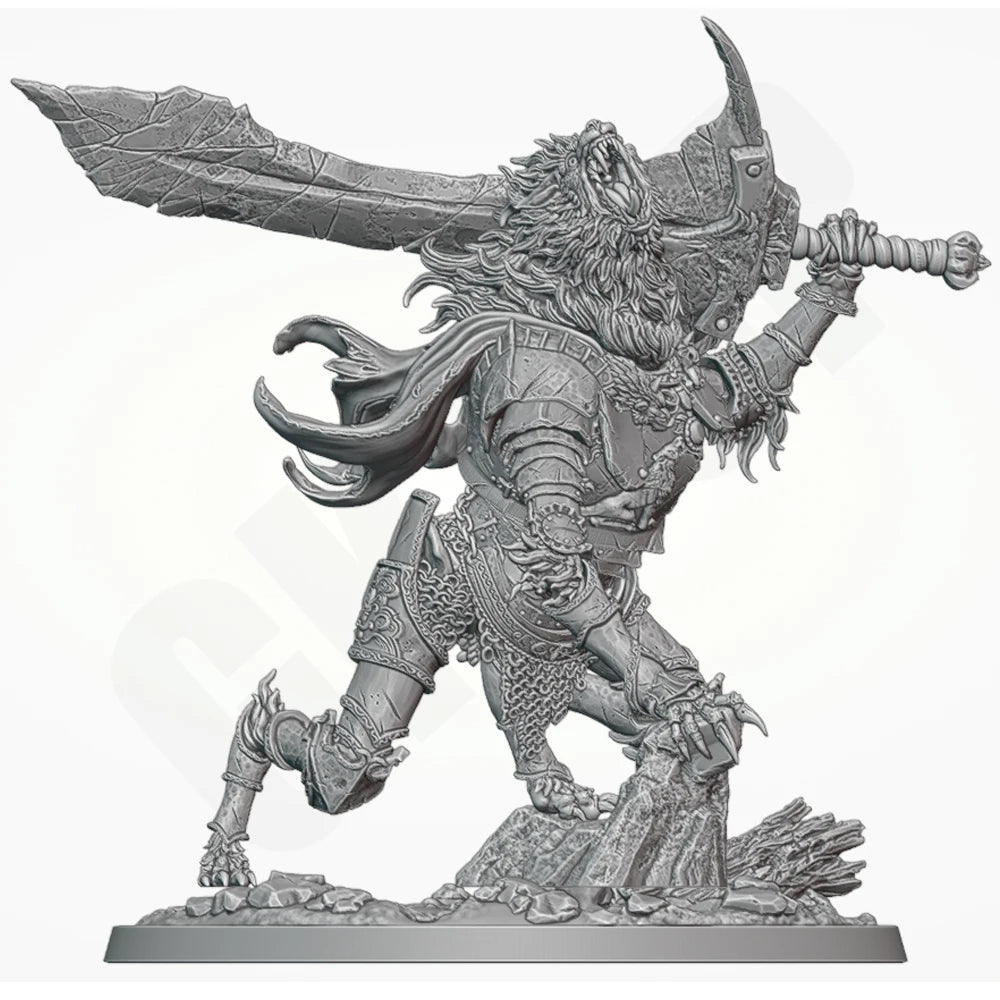 1/24 Demonic Chaos Warrior, Resin Model Figure Kit, Fantasy Theme, Unassembled and Unpainted