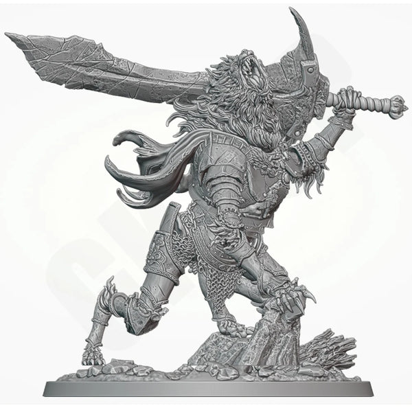 1/24 Demonic Chaos Warrior, Resin Model Figure Kit, Fantasy Theme, Unassembled and Unpainted
