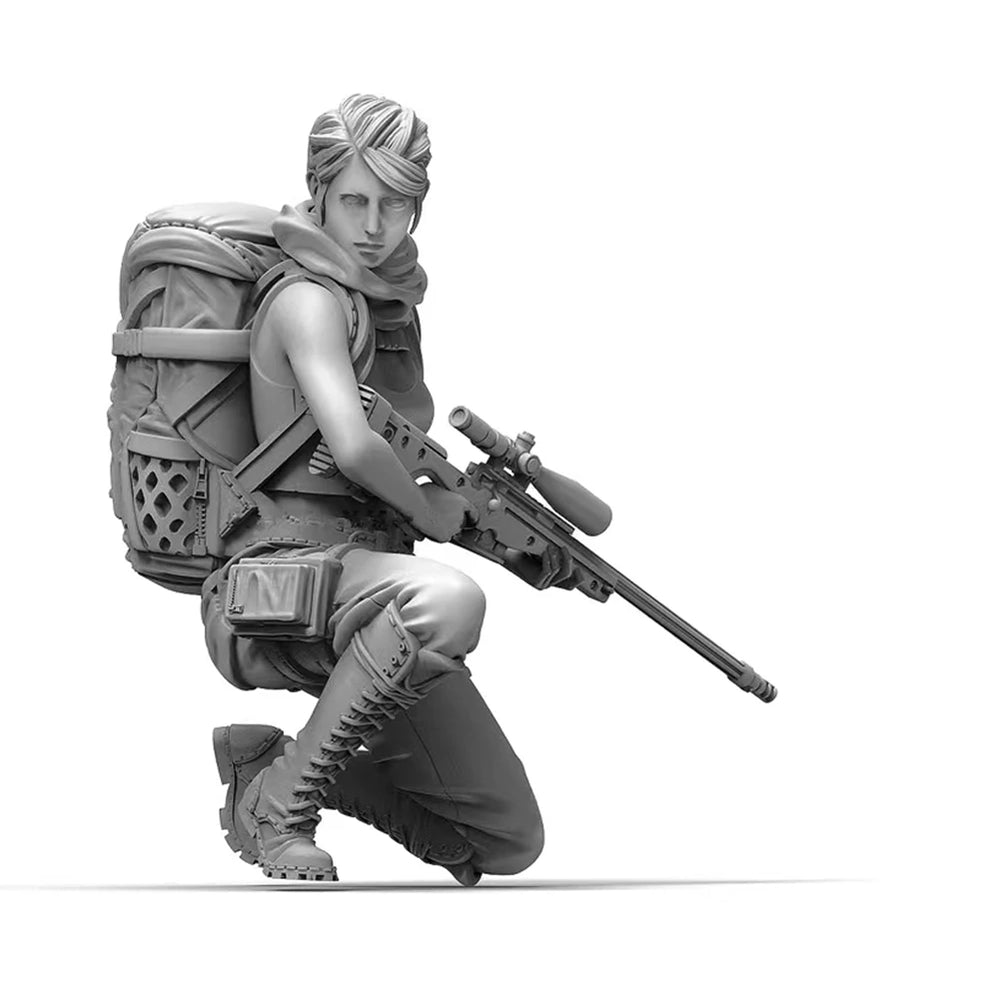 1/35 Modern Female Tactical Sniper, Resin Model Figure Kit, Unassembled and Unpainted