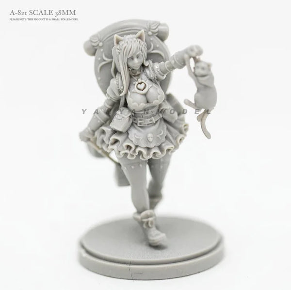 Fantasy Female, 2 Figures, Resin Model Figure Kit, Anime Theme, Unassembled and Unpainted