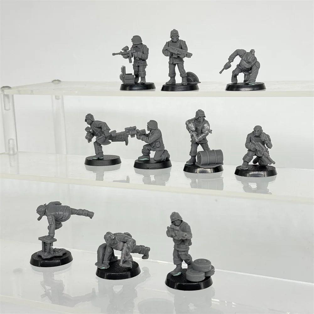 28mm Heavy Armored Sci-Fi Soldiers, 35 Figures, Resin Model Figure Kit, Sci-Fi Theme, Unassembled and Unpainted
