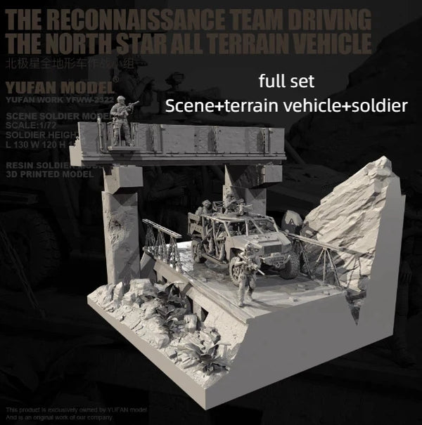 1/72 Modern Reconnaissance Patrol Team, 4 Figures, Resin Model Diorama Kit, Unassembled and Unpainted
