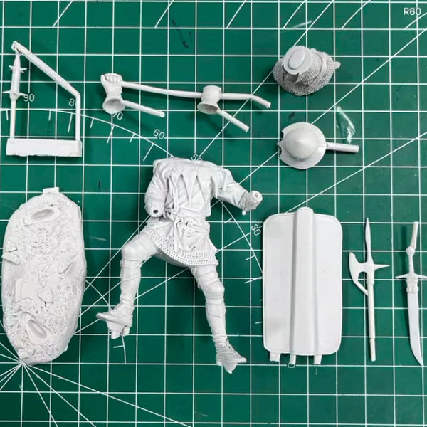 1/24 Medieval Hussite Infantryman, Resin Model Figure Kit, Unassembled and Unpainted