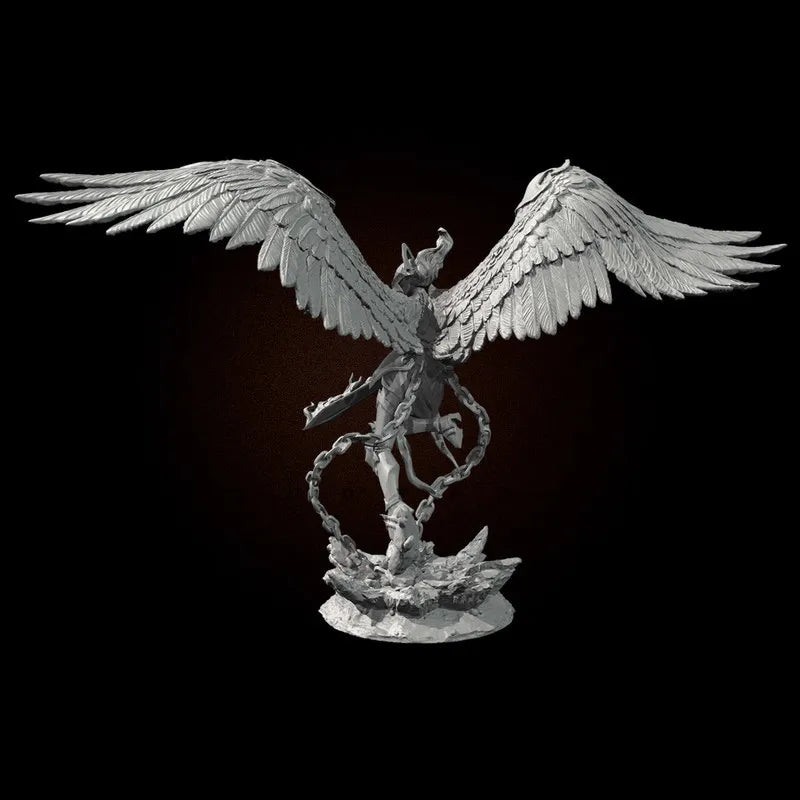 75mm Winged Witch with Staff, Resin Model Figure Kit, Fantasy Theme, Unassembled and Unpainted