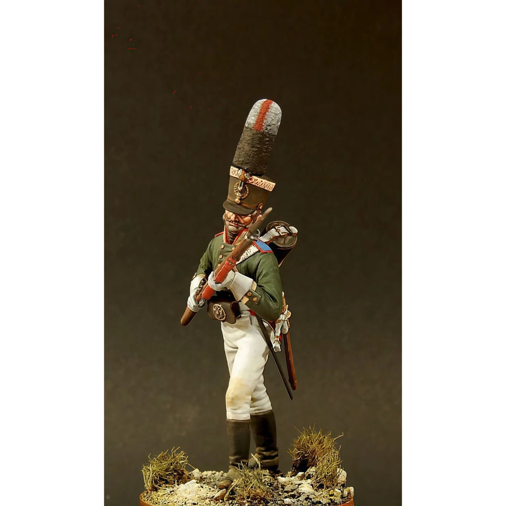 54mm Napoleonic Russian Guards Rifle Regiment NCO, Resin Model Figure Kit, Unassembled and Unpainted