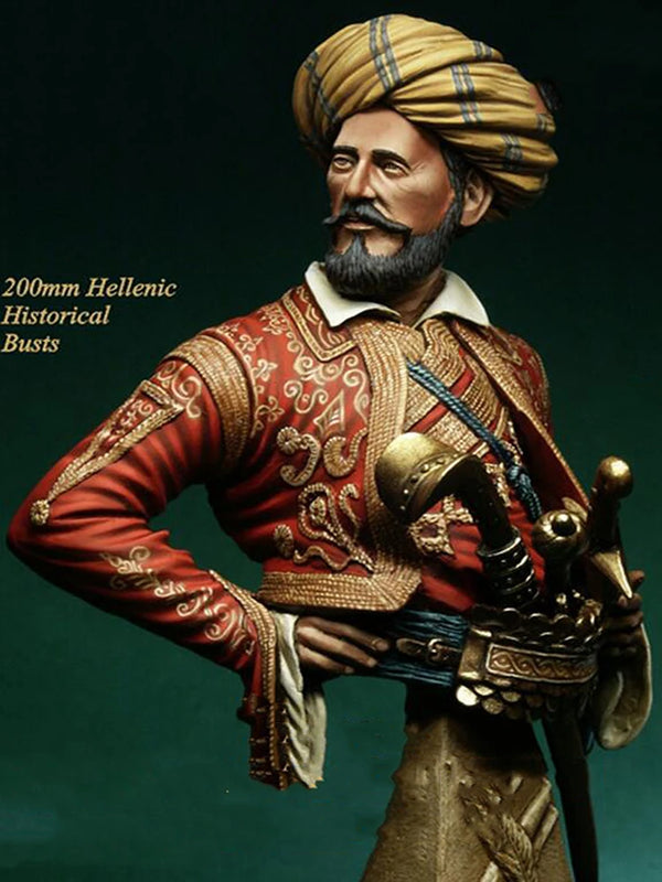 1/9 Ancient Hellenistic Greek Commander in Ornate Turban, Resin Model Bust Kit, Unassembled and Unpainted