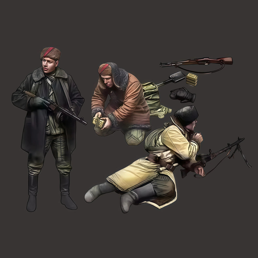 1/35 WWI Military Squad, 9 Figures, Resin Model Figure Kit, Unassembled and Unpainted