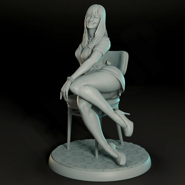 1/24 Vintage Cafe Waitress, Resin Model Figure Kit, Unassembled and Unpainted