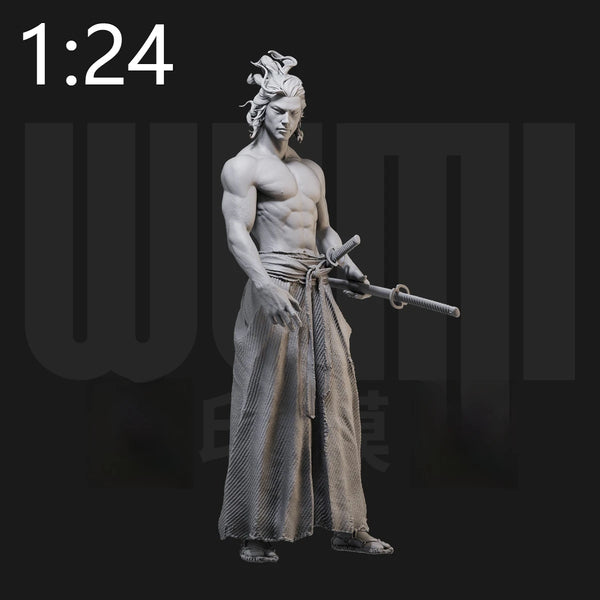 1/24 Medieval Japanese Samurai Warriors, 3 Figures, Resin Model Figure Kit, Unassembled and Unpainted