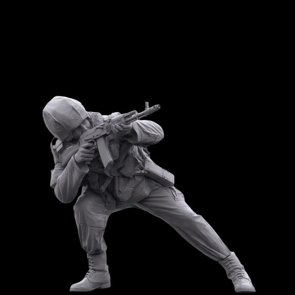 1/35 Modern Operator Firing in Combat Stance, Resin Model Figure Kit, Unassembled and Unpainted