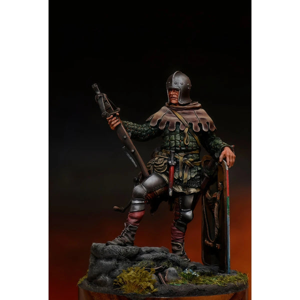 54mm Medieval European Crossbowman, Resin Model Figure Kit, Unassembled and Unpainted