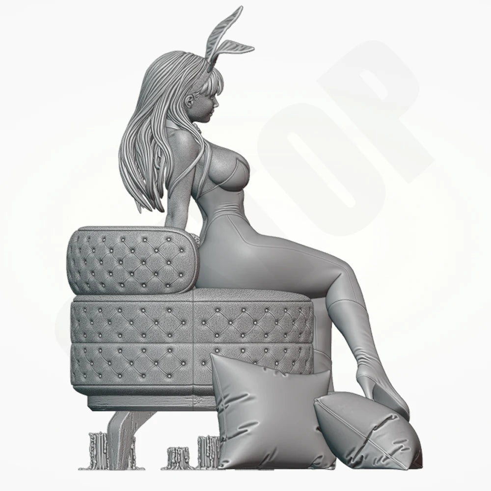 1/24 Succubus on Ornate Throne, Resin Model Figure Kit, Unassembled and Unpainted