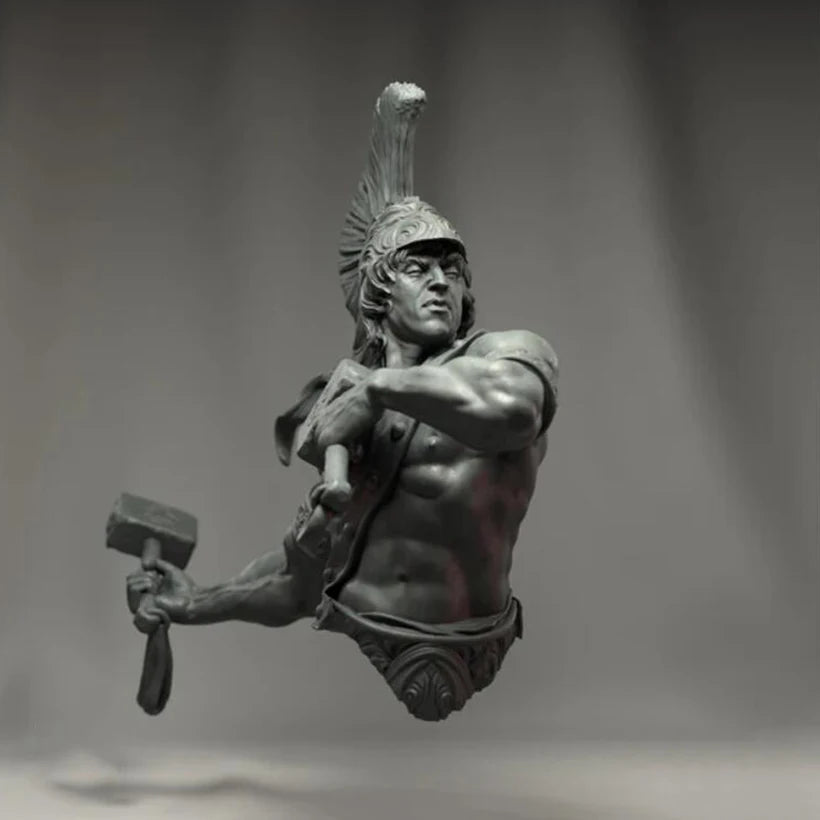 1/10 Ancient Greek Warrior in Plumed Corinthian Helmet, Resin Model Bust Kit, Fantasy Theme, Unassembled and Unpainted