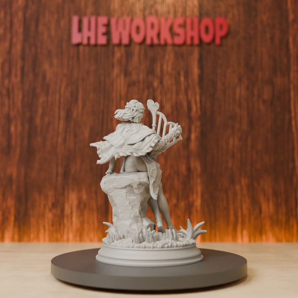 75mm Bard of Hearts, Resin Model Figure Kit, Fantasy Theme, Unassembled and Unpainted