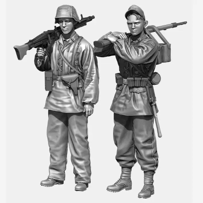 1/35 WWII European Soldiers, 6 Figures, Resin Model Figure Kit, Unassembled and Unpainted