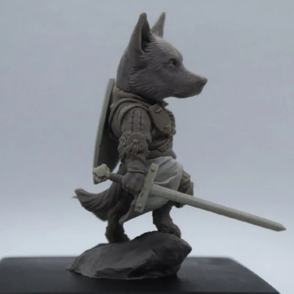 80mm Medieval Fantasy Wolf Warrior, Resin Model Figure Kit, Unassembled and Unpainted