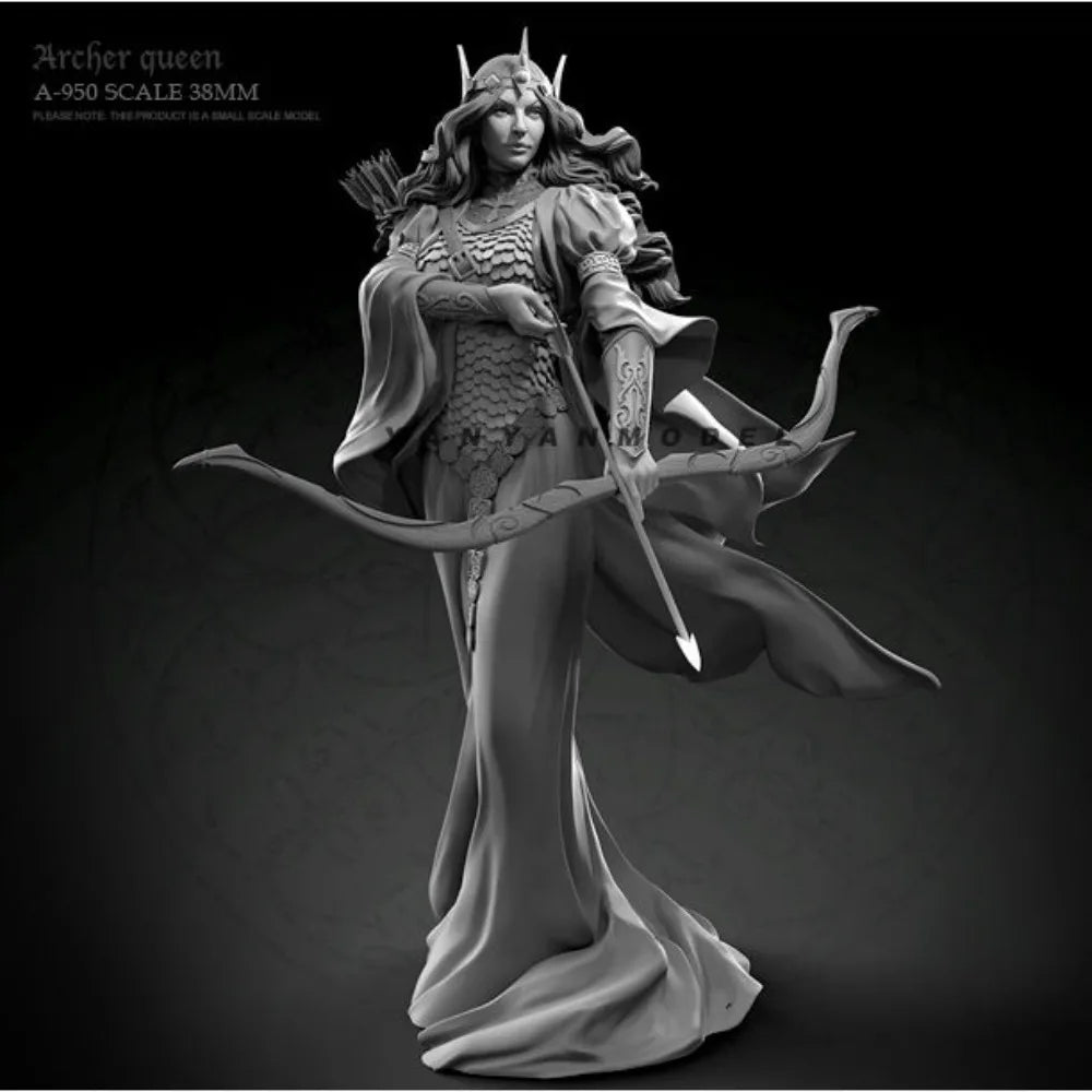 38mm Archer Queen, Resin Model Figure Kit, Fantasy Theme, Unassembled and Unpainted