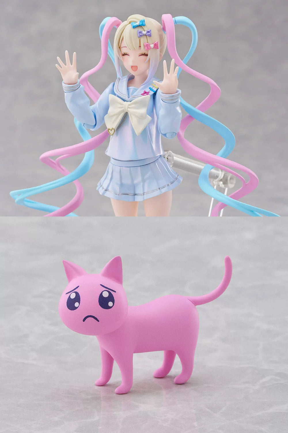 Magical Girl with Twin Pigtails and Pink Ribbons, Resin Model Figure Kit, Anime Theme, Unassembled and Unpainted