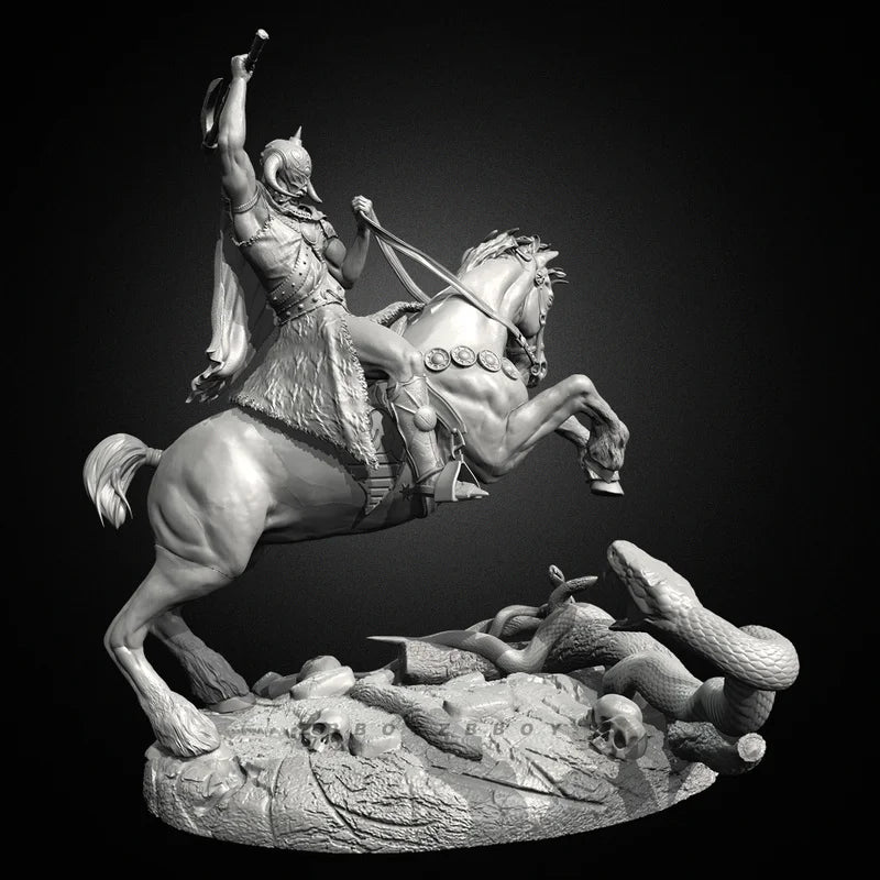 100mm Warrior God, Resin Model Figure Kit, Fantasy Theme, Unassembled and Unpainted
