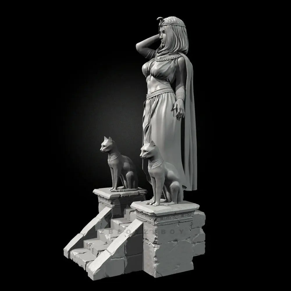 75mm Ancient Egypt Cleopatra Queen with Attendants, Resin Model Figure Kit, Unassembled and Unpainted
