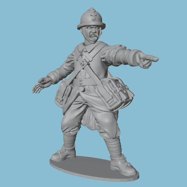 75mm WWI Military Officer, Resin Model Figure Kit, Unassembled and Unpainted