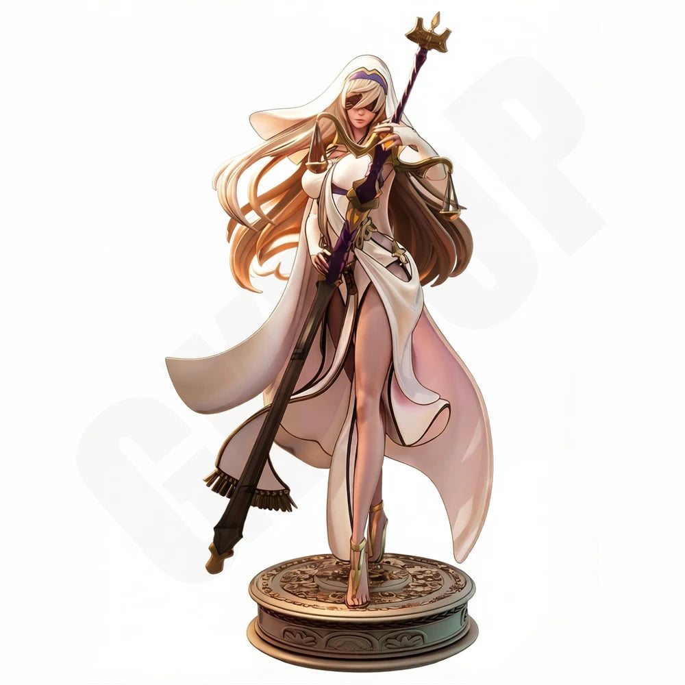 1/24 Priestess in Flowing Robes with Lantern Staff, Resin Model Figure Kit, Fantasy Theme, Unassembled and Unpainted