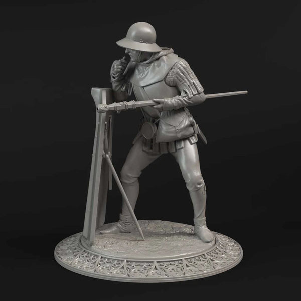 1/24 Medieval Gunner Arquebusier, Resin Model Figure Kit, Unassembled and Unpainted