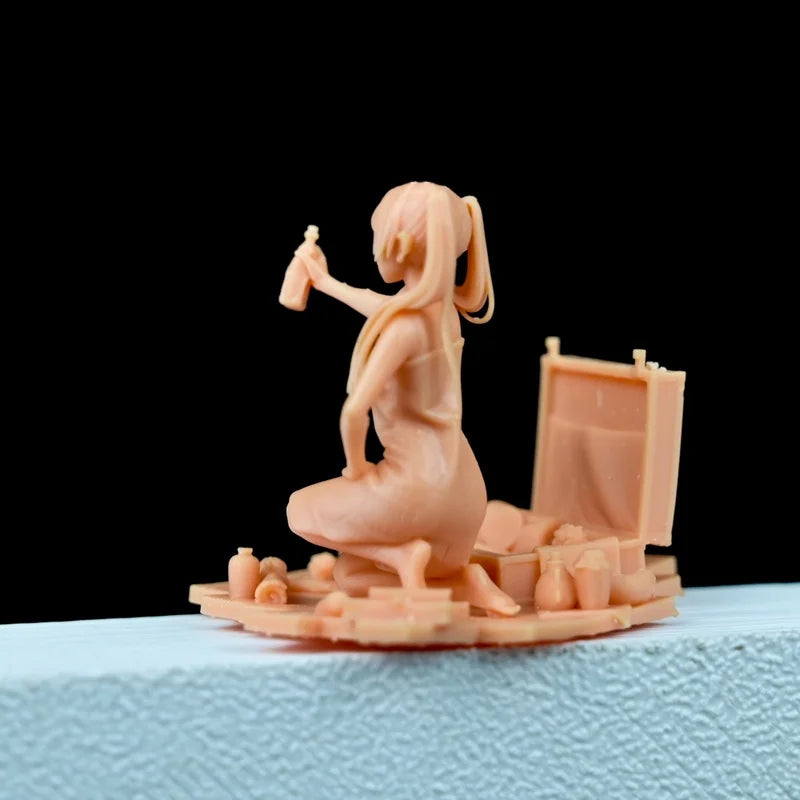 1/64 Girl with Fantasy Aesthetic, Resin Model Figure Kit, Anime Theme, Unassembled and Unpainted