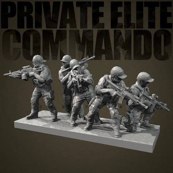 50mm Modern Special Forces Commandos, 5 Figures, Resin Model Figure Kit, Unassembled and Unpainted