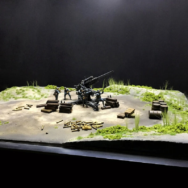 1/35 WWII Chinese Army Soldiers with Artillery, 6 Figures, Resin Model Figure Kit, Unassembled and Unpainted