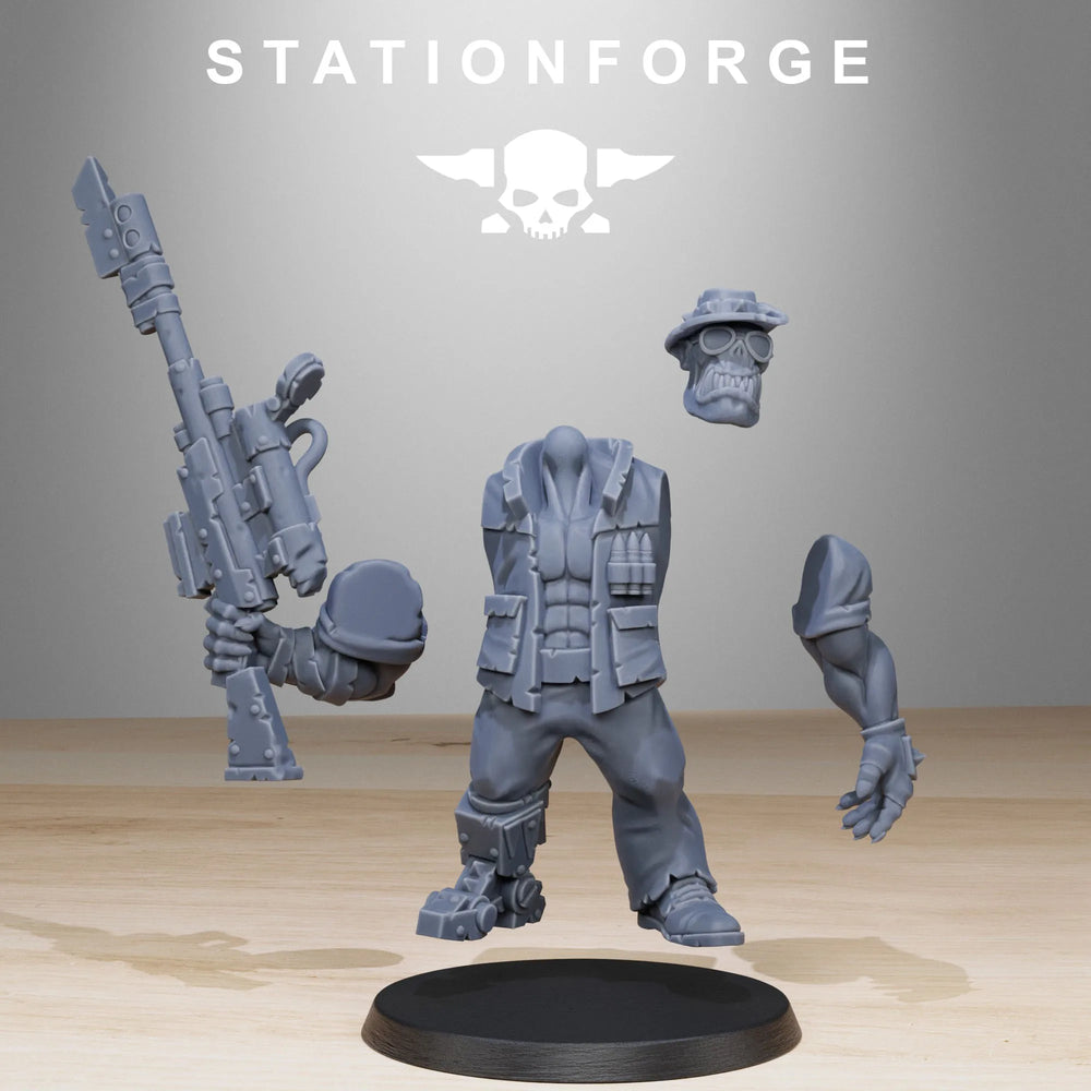 28mm Orkaz Soldiers, 12 Figures, Resin Model Figure Kit, Sci-Fi Theme, Unassembled and Unpainted