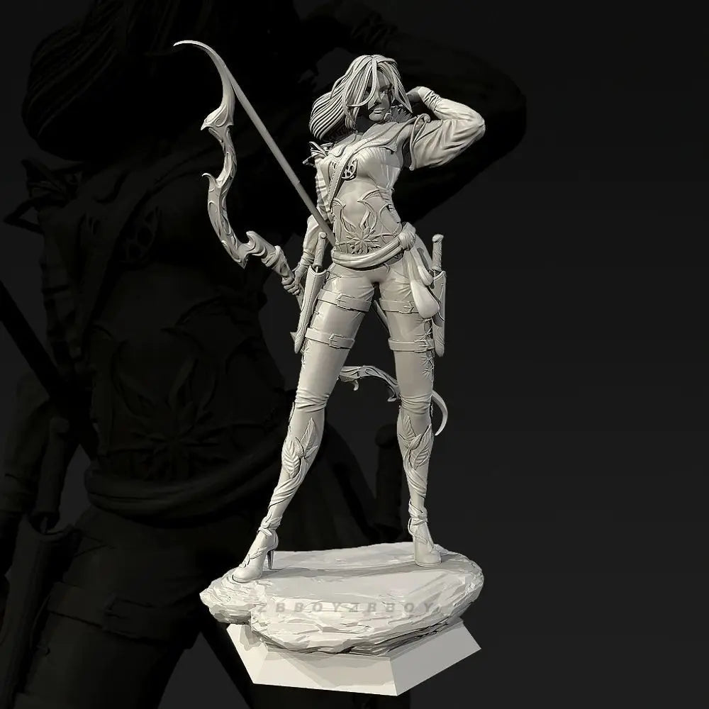 50mm Female Warrior Archer, Resin Model Figure Kit, Fantasy Theme, Unassembled and Unpainted