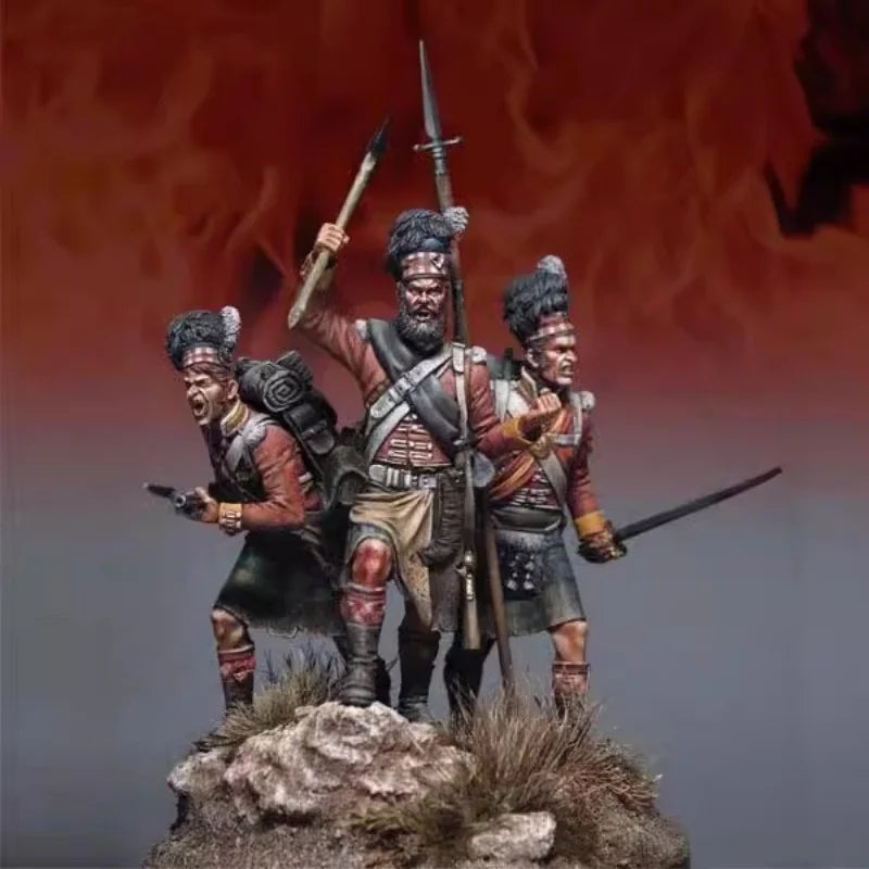 54mm Ancient Roman Legionaries Advancing with Spear, 3 Figures, Resin Model Figure Kit, Unassembled and Unpainted