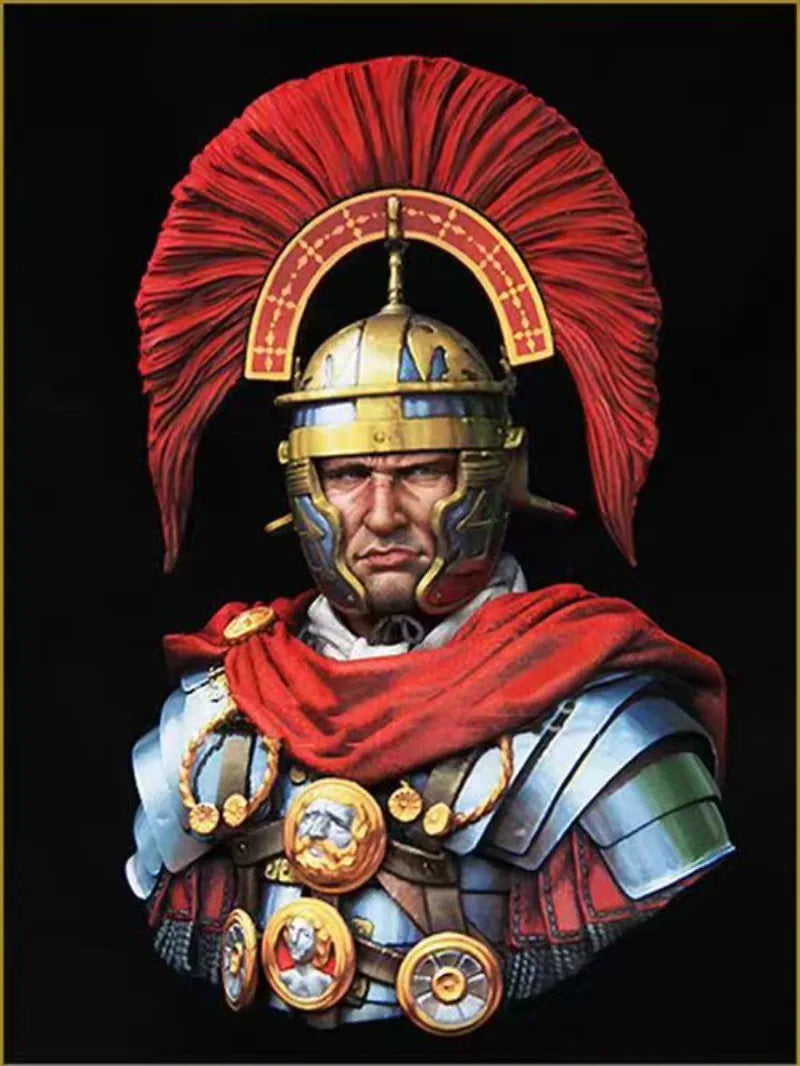 1/10 Ancient Roman Officer with Plumed Helmet, Resin Model Bust Kit, Unassembled and Unpainted